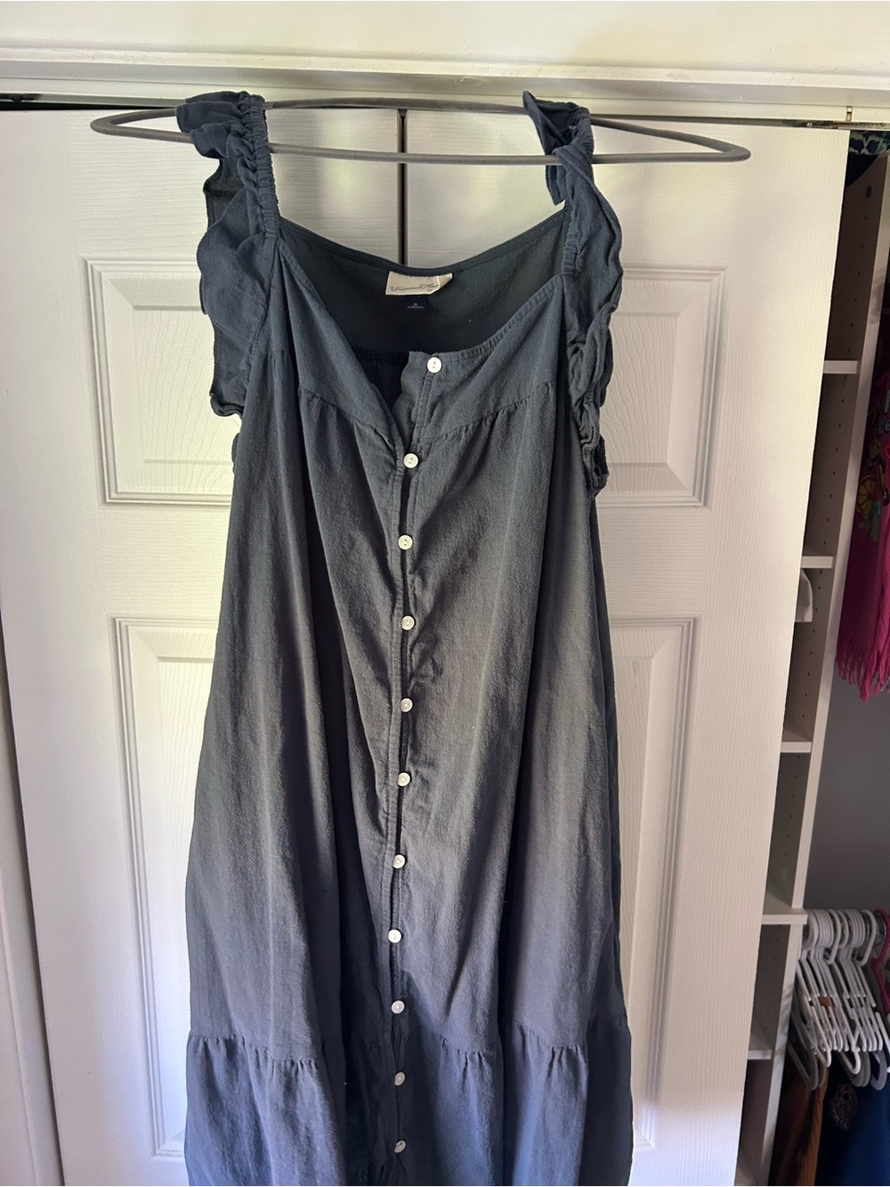 Universal Thread Navy Button-Front Midi Dress